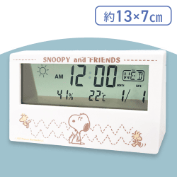 【A柄】スヌーピー　温湿度計付きデジタルクロック