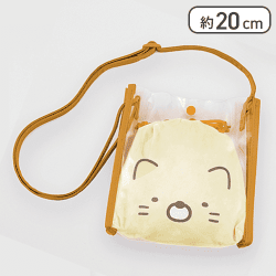 【ねこ】すみっコぐらし フェイス クリアバッグ＆巾着セット