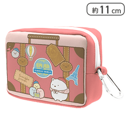 【ピンク】すみっコぐらし たびきぶん カラビナ付きポーチ