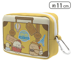 【イエロー】すみっコぐらし たびきぶん カラビナ付きポーチ