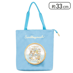 【ブルー】すみっコぐらし あつまるんです みせポケット付きトートバッグ