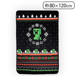 【ブラック】マインクラフト Seasons Greetingsデザインブランケット