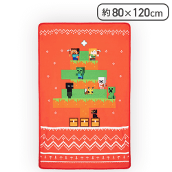 【レッド】マインクラフト Seasons Greetingsデザインブランケット