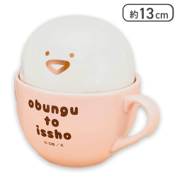 【ピンク】お文具といっしょ ラテアート風ふた付きマグカップ