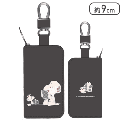 【チャコールグレー】スヌーピー カラビナ付きミニケース6