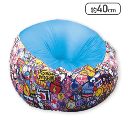 【ブルー】スヌーピー ラウンドクッション