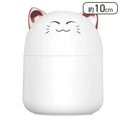 【ネコ（ホワイト）】アニマルUSB充電式超音波ミニ加湿器