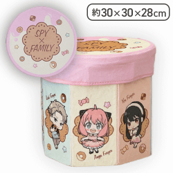 【ピンク(SDキャラ)】「SPY×FAMILY」 プラチナムザッカ折り畳みボックスチェアー-おやつタイム♪-