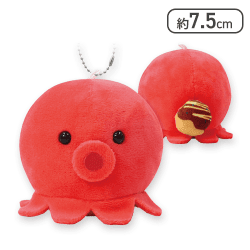 【レッド】たこ焼きに進化したいたこ ぶるぶるぬいぐるみBC