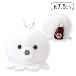 【ホワイト】たこ焼きに進化したいたこ ぶるぶるぬいぐるみBC