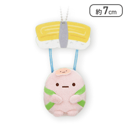 【たぴおか(ピンク)】すみっコぐらし ようこそ！たべもの王国 おすしパラシュートマスコットキーチェーン