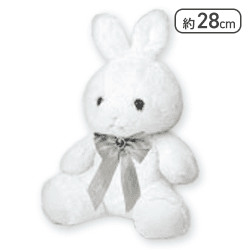 【ダイヤモンド(4月)】Happy Birthcolor Pastel Rabbit 28cm 〜DoubleRibbon〜