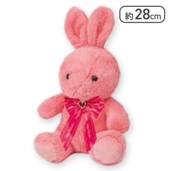 【ガーネット(1月)】Happy Birthcolor Pastel Rabbit 28cm 〜DoubleRibbon〜