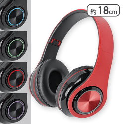 【レッド】Bluetooth ライティングヘッドフォン4
