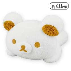 【ホワイト】リラックマ モノクロリラックマ うつぶせぬいぐるみXL