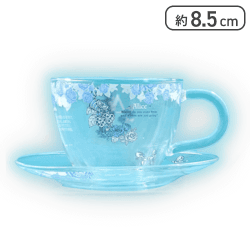 【チェシャ猫(ブルー)】不思議の国のアリス 【FDT】アリスのスイーツパーティ ガラスのティーカップ