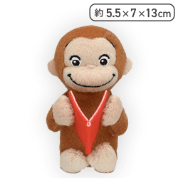 【単品配送不可】【あか】おさるのジョージ マスコット えほんVer.