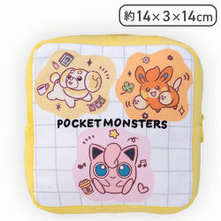 【イエロー】ポケットモンスター スクエアポーチ -Joyfuldays-
