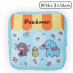 【ブルー】ポケットモンスター スクエアポーチ -Joyfuldays-