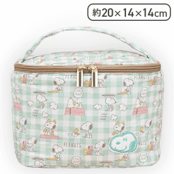 【グリーン】SNOOPY プレミアムキルティングバニティポーチ