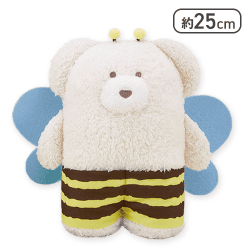 【単品配送不可】【クリーム】ほっこりモコモカ みつばちぬいぐるみBIG