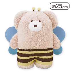 【単品配送不可】【ミルクティー】ほっこりモコモカ みつばちぬいぐるみBIG