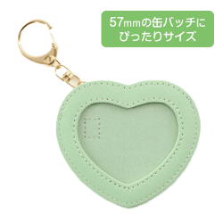 【グリーン】レザー風ハード缶バッチケース