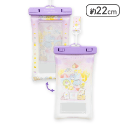 【パープル】すみっコぐらし ぺんぺんフルーツバケーション 防滴スマートフォンケース