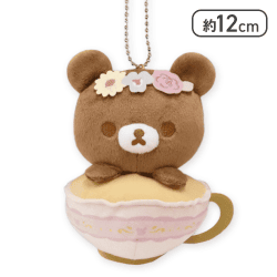 【チャイロイコグマ(カップ)】リラックマ コリコグのフラワーティータイム ボールチェーン付きぬいぐるみ