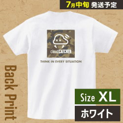 【ホワイト/XL】クラウドアTシャツ ”バック”※7月中旬より順次出荷