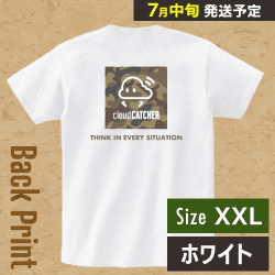 【ホワイト/XXL】クラウドアTシャツ ”バック”※7月中旬より順次出荷