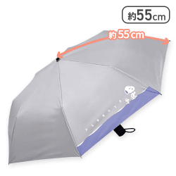 【みずたまりグレー】スヌーピー 晴雨兼用折りたたみ傘　