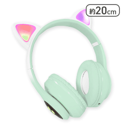 【ミントグリーン×ホワイト】ワイヤレス猫耳ヘッドフォン5