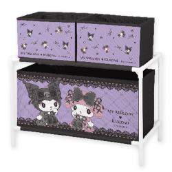 【マイメロディ&クロミ】マイメロディクロミ 真夜中のメロクロ3ボックス付き収納ケース