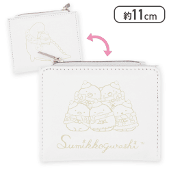 【ホワイト】すみっコぐらし きらきらな夜 二つ折りウォレット