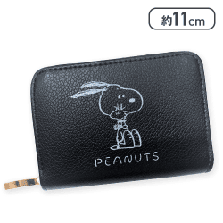 【ブラック】スヌーピー　コンパクトファスナーウォレット5