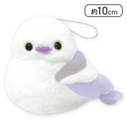 【パープル】ふわぽわシマエナガマスコット2