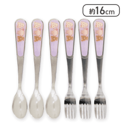 【パープル】リラックマ コリコグのフラワーティータイム カトラリーセット カラーver.