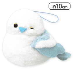 【ブルー】ふわぽわシマエナガマスコット2