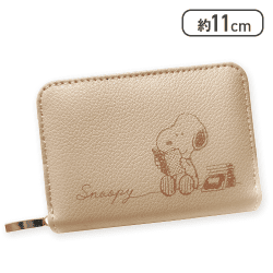 【ベージュ】スヌーピー　コンパクトファスナーウォレット5