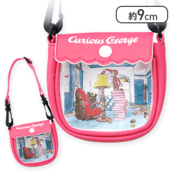 【ピンク】おさるのジョージ シーンデザインポーチ