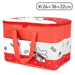 【レッド】はなまるおばけ 大きなポッケ付きバスケット