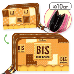 【BIS(イエロー)】チロルチョコ Wファスナーコインケース