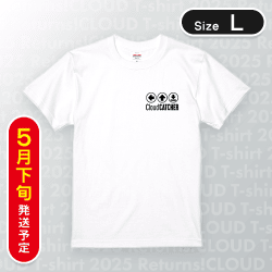 【ホワイト/L】PlayButtonTシャツ　※5月下旬発送