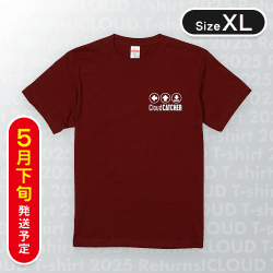【バーガンディ/XL】PlayButtonTシャツ/バーガンディ/XL　※5月下旬発送