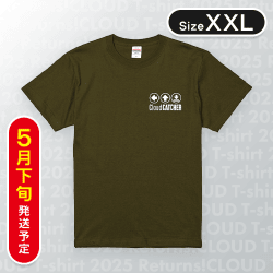 【カーキ/XXL】PlayButtonTシャツ　※5月下旬発送