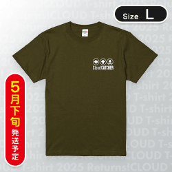 【カーキ/L】PlayButtonTシャツ　※5月下旬発送