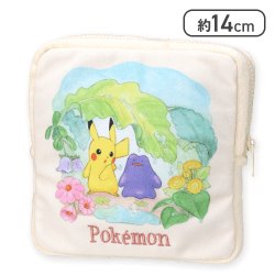 【ピカチュウ＆メタモン】ポケットモンスター スクエアポーチ One Scene Art