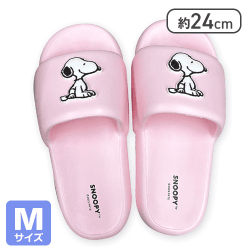 【ピンクM】スヌーピー 厚底シャワーサンダル