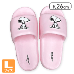 【ピンクL】スヌーピー 厚底シャワーサンダル